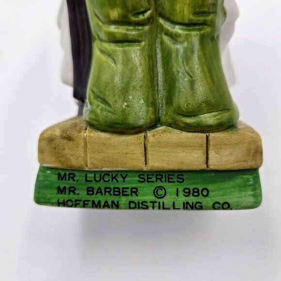 Mr. Barber Hoffman Decanter Mr. Lucky Leprechaun 1980 Distilling Empty Read - Picture 7 of 11